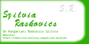 szilvia raskovics business card